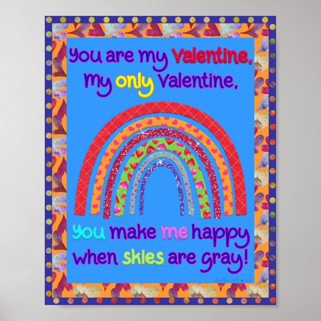Poster Vous êtes mon arc-en-ciel Whimsical Valentine (Devant)