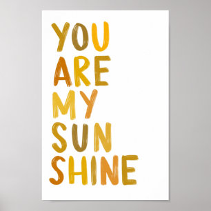 Poster vous êtes mon imprimé d'art ombré jaune soleil