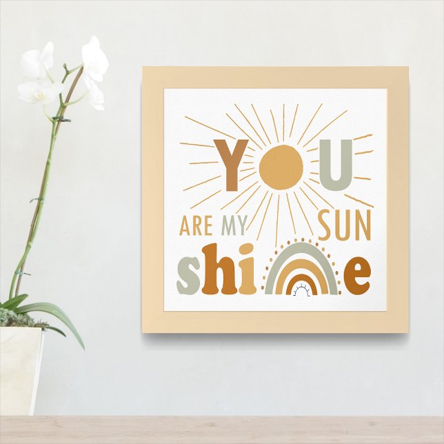 Poster Vous Êtes Mon Soleil, Salle De Jeu, Pépinière, Sal (Zazzle You Are My Sunshine, Playroom , Nursery, classroom Framed Art (Entryway))