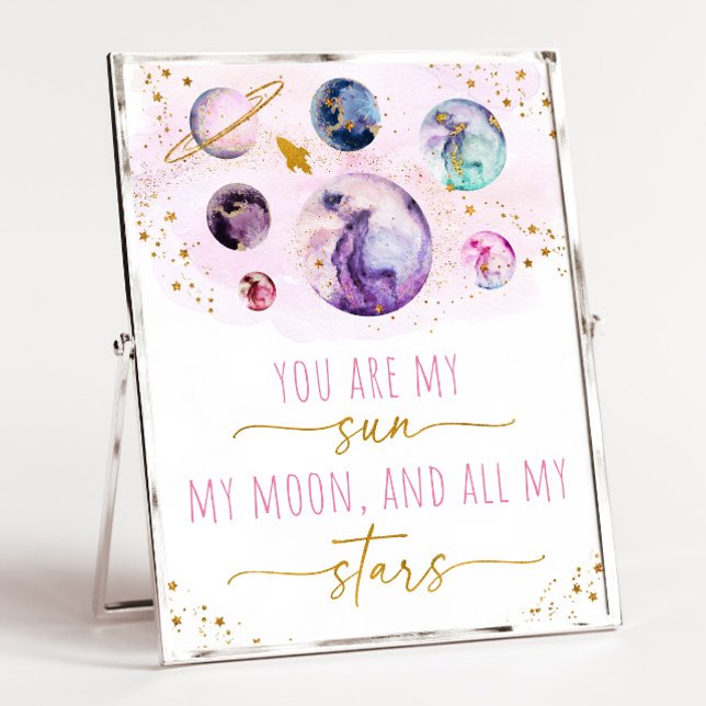 Poster Vous Êtes My Sun Moon Stars Space Rose & Gold (Créateur téléchargé)