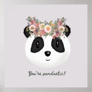 Poster Vous êtes pandastique ! Cute ours Panda