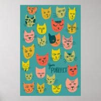 Vous êtes Purrfect ! Illustration de chats fous co