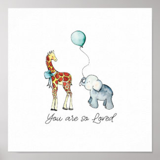 Poster Vous êtes si aimé Eléphant et Giraffe