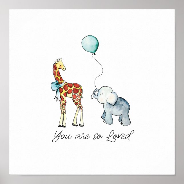 Poster Vous êtes si aimé Eléphant et Giraffe (Devant)