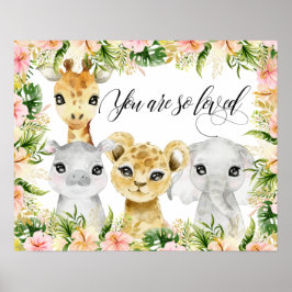 Poster Vous êtes tellement aimé, Animaux de safari aquare