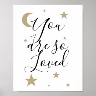 Poster Vous êtes tellement aimé lune et étoiles pépinière