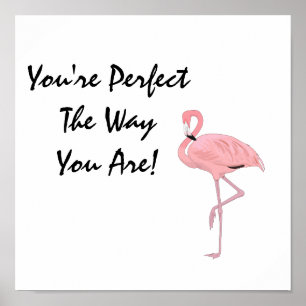 Poster Vous êtes une affirmation d'acceptation de flamant