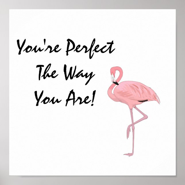 Poster Vous êtes une affirmation d'acceptation de flamant (Devant)