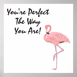 Poster Vous êtes une affirmation d'acceptation de flamant