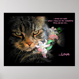 Poster Vous existez pour le Haiku de chat d'amour