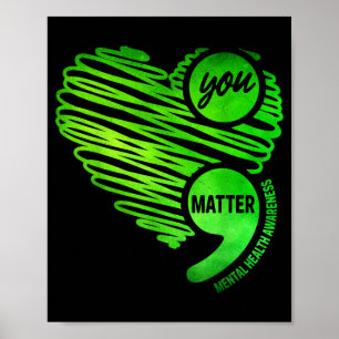 Poster Vous Green Heart Point-virgule Sensibilisation à l