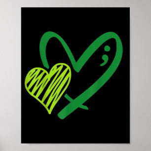 Poster Vous Green Heart Point-virgule Sensibilisation à l
