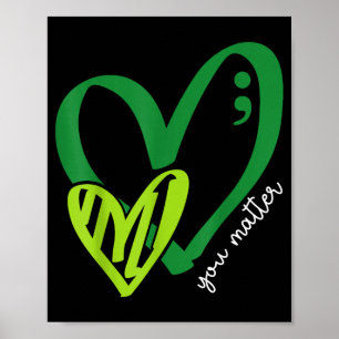 Poster Vous Green Heart Point-virgule Sensibilisation à l