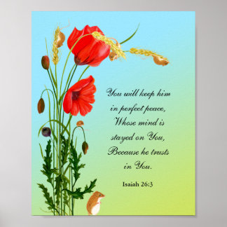 Poster Vous le garderez en paix parfaite Bible Verse