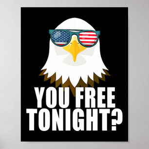 Poster Vous Libérez Ce Soir Drapeau Américain Aigle Patri