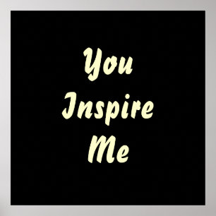 Poster Vous m'inspirez. Crème et noir. Coutume