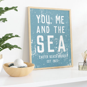 Poster Vous, moi et la mer Maison de plage personnalisée 