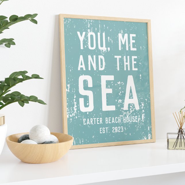 Poster Vous, moi et la mer Maison de plage personnalisée  (Créateur téléchargé)