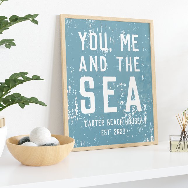 Poster Vous, moi et la mer Maison de plage personnalisée  (Créateur téléchargé)
