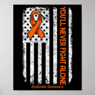 Poster Vous ne lutterez jamais seul Cancer du Sang Leukem