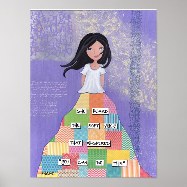 Poster Vous pouvez le faire - Art pour les filles et les  (Devant)