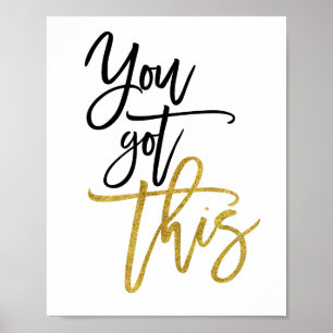 Poster Vous pouvez le faire Citation d'encouragement Noir