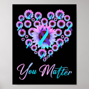 Poster Vous Prévention du suicide Turquoise Sensibilisati