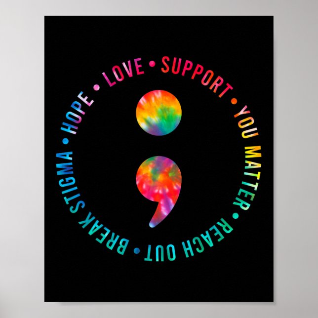 Poster Vous Problème Semicolon Prévention Suicide Sensibi (Devant)