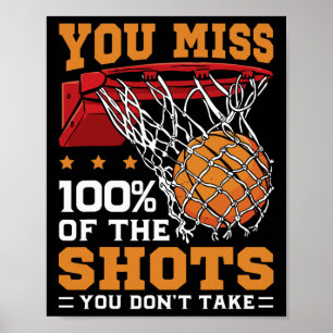 Poster Vous ratez 100 pour cent des tirs Sketll Citation