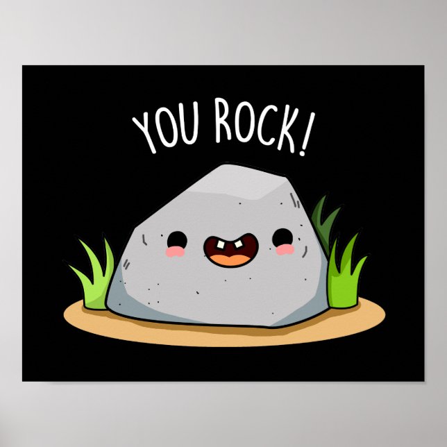 Poster Vous Rock Funny Géologie Pun Dark BG (Devant)