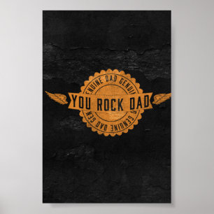 Poster Vous Rock Papa Orange Black Emblem