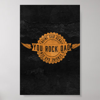 Poster Vous Rock Papa Orange Black Emblem