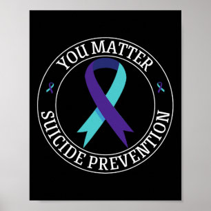 Poster Vous Ruban Turquoise Et Violet Prévention Suicide