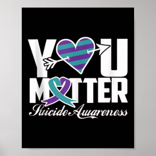 Poster Vous Ruban Violet Et Sarcelle De Sensibilisation A
