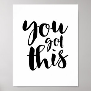 Poster "Vous y arriverez" - Typographie minimaliste et mo