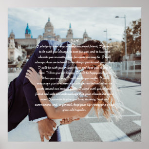 Poster Vows mariages Faux Enveloppé toile Imprimer