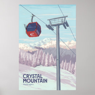 Poster Voyage à Crystal Mountain Washington Ski Resort