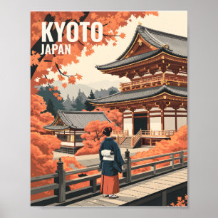 Poster Voyage à Kyoto Japon Automne Temple Personnalisabl