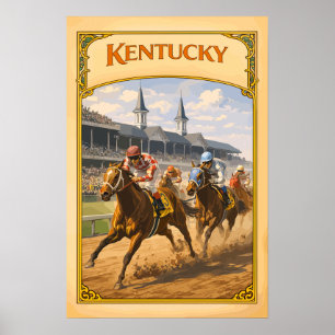 Poster Voyage à l'ancienne dans le Kentucky Derby