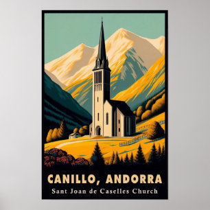 Poster Voyage à l'église Sant Joan de Caselles des années