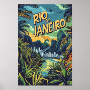 Poster Voyage à Rio de Janeiro Brésil