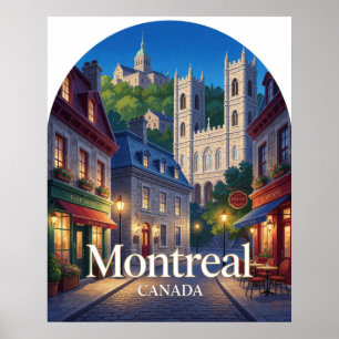 Poster Voyage Architecture Ancien Québec Montréal