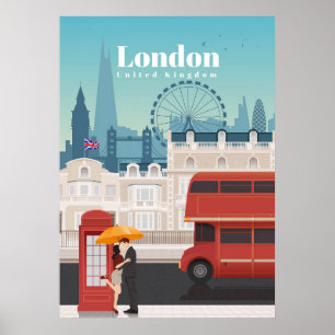 Poster Voyage Art Voyage À Londres Angleterre