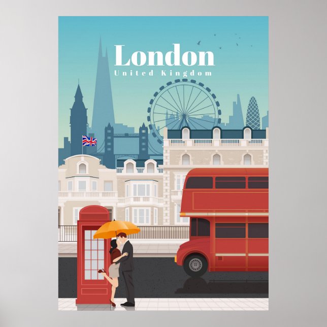 Poster Voyage Art Voyage À Londres Angleterre (Devant)