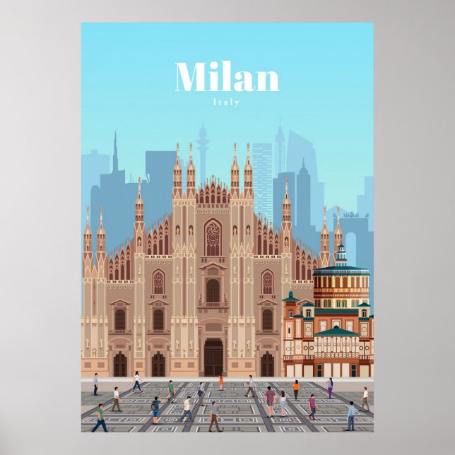 Poster Voyage Art Voyage à Milan Italie (Devant)