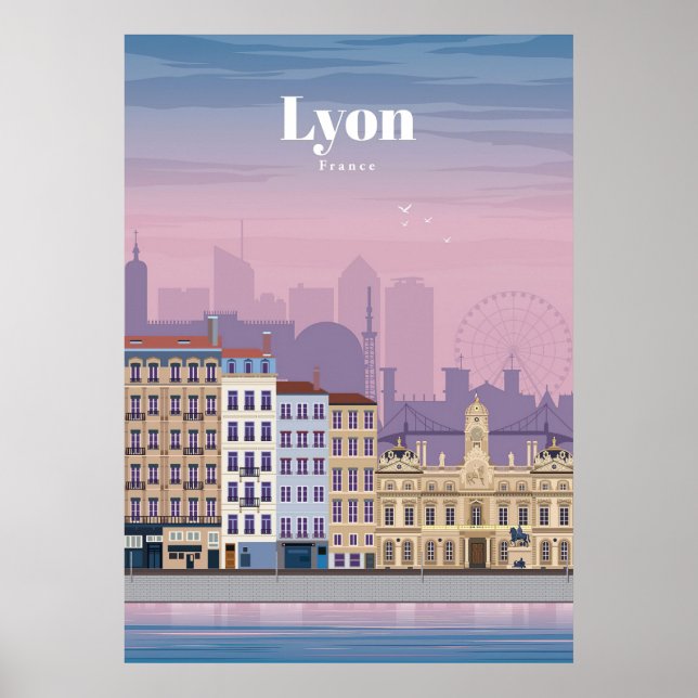 Poster Voyage Art Voyage Lyon France (Devant)