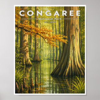 Poster Voyage au Congaree National Park à l'ancienne