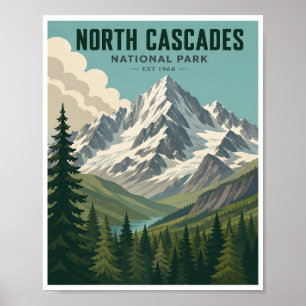 Poster Voyage au Parc national des North Cascades de styl