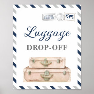 Poster Voyage Avion de la partie Bagages Drop-off Table c
