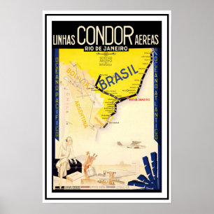 Poster Voyage Brasil Brésil ~ Vintage